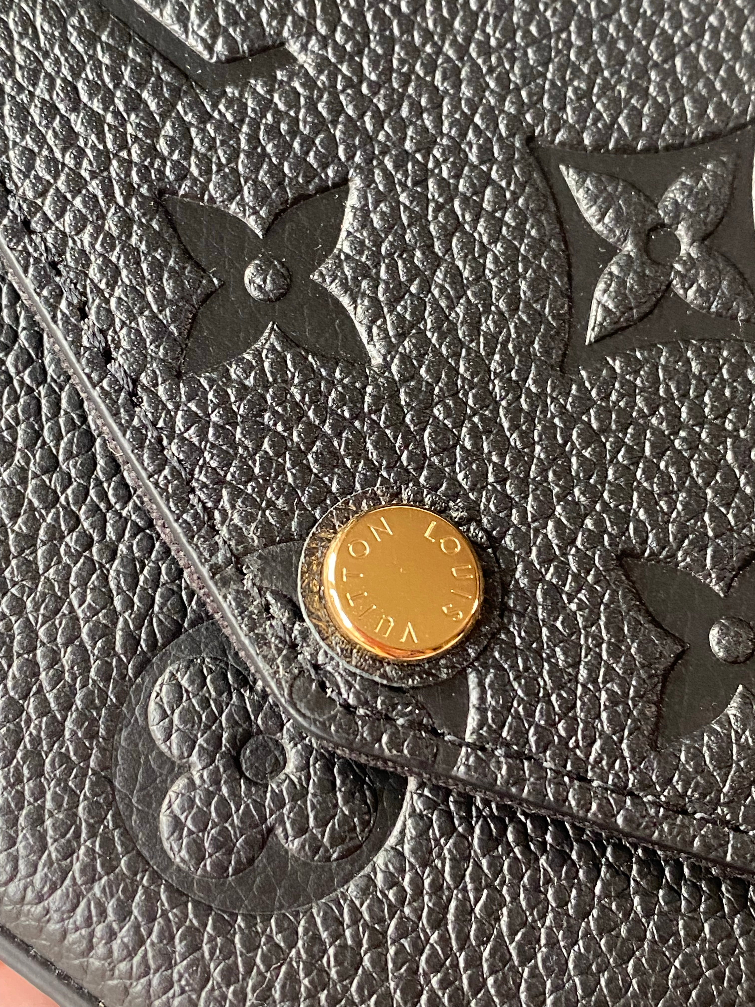 [TOP] Louis Vuitton LV £V Felicie Empreinte Pochette 21X12X3cm - Black