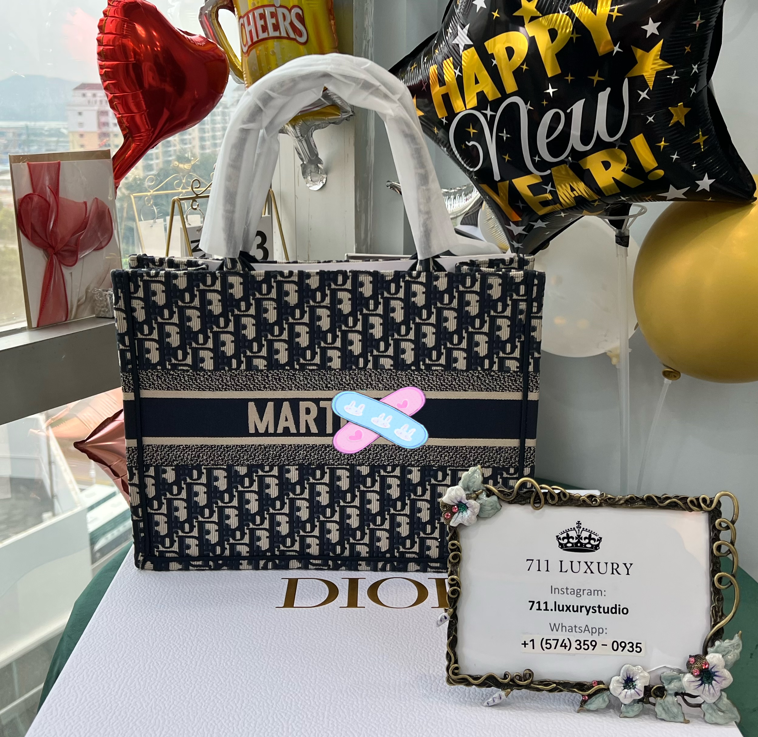 Embroidery on the Back of the Book Tote Bag