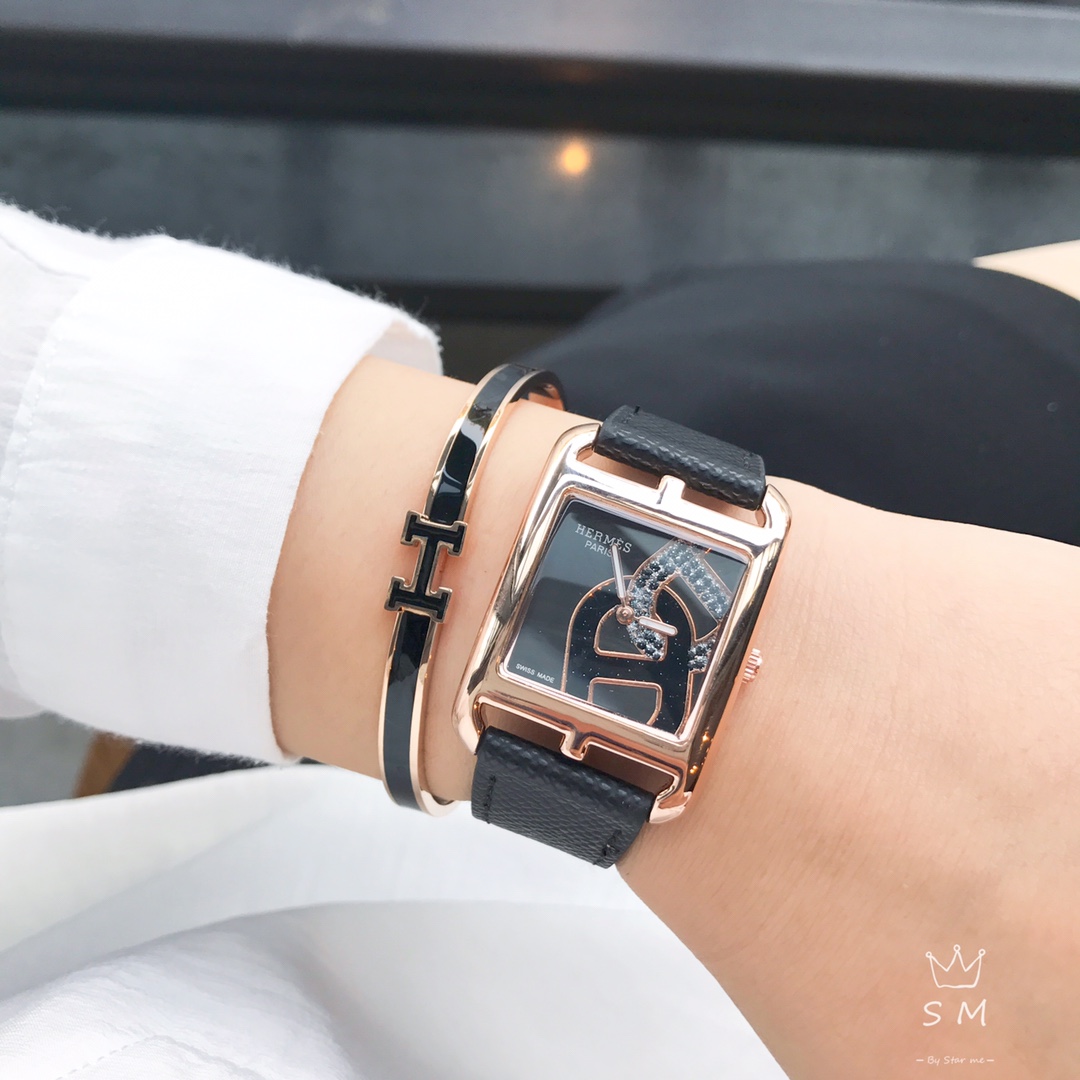 [TOP] HERMES H Logo Watch Bracelet Necklace Earrings Ring Set