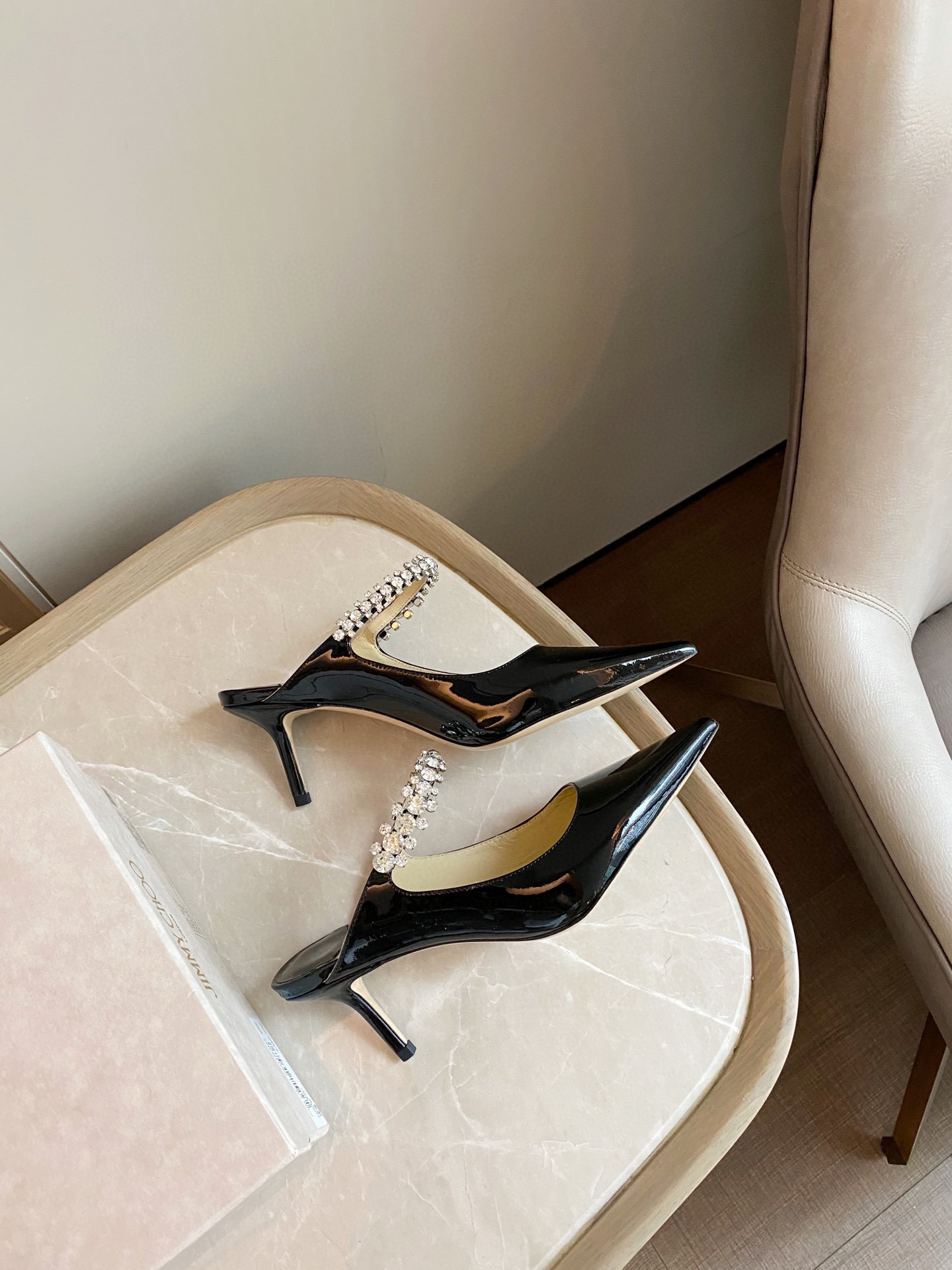 [TOP] Jimmy Choo Bing Heel 6.5cm Crystal Lambskin - 4 Colours