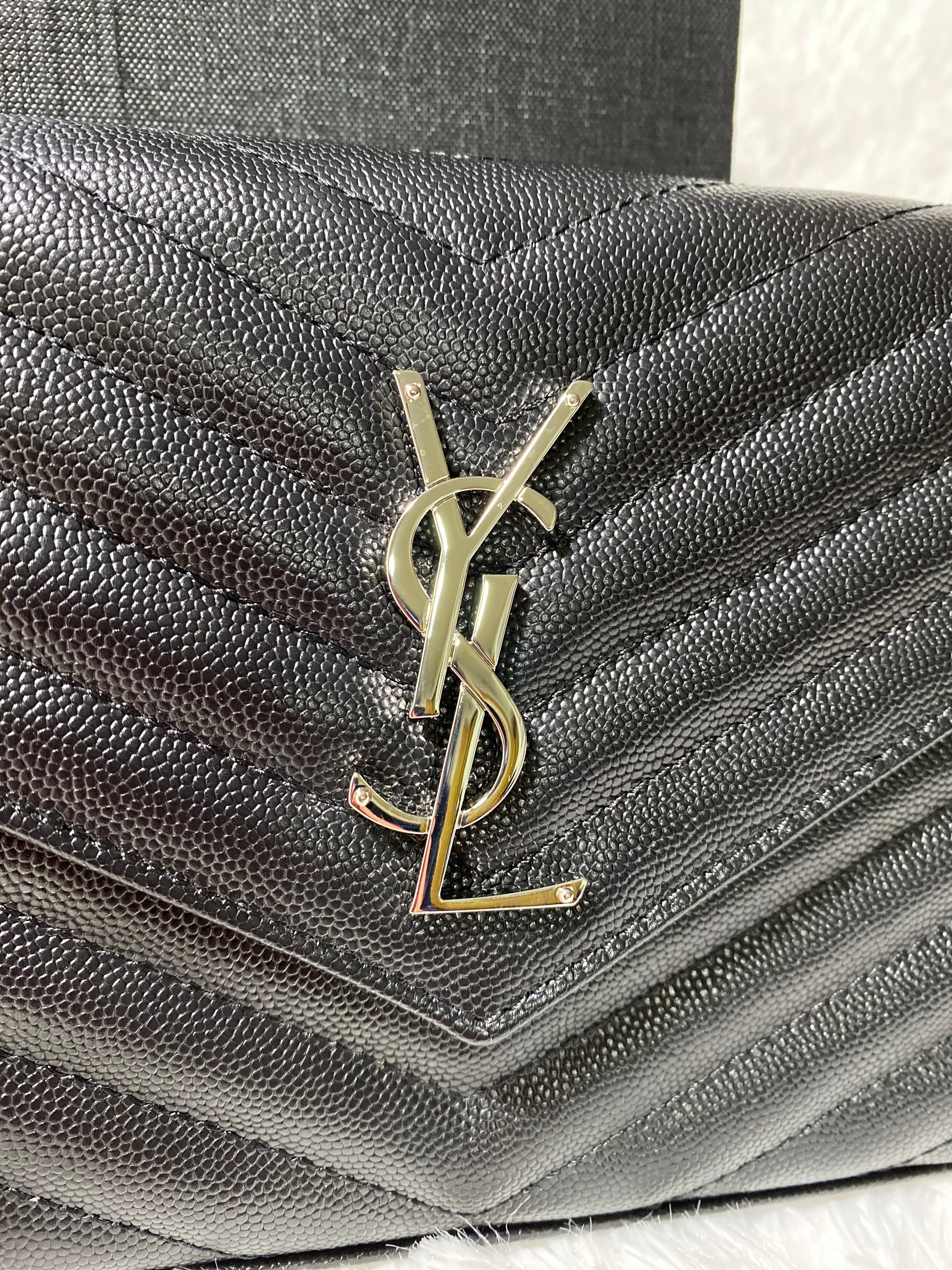 [TOP] Yves Saint Laurent YSL Monogram Matelasse Leather Wallet On Chain - TOP Quality