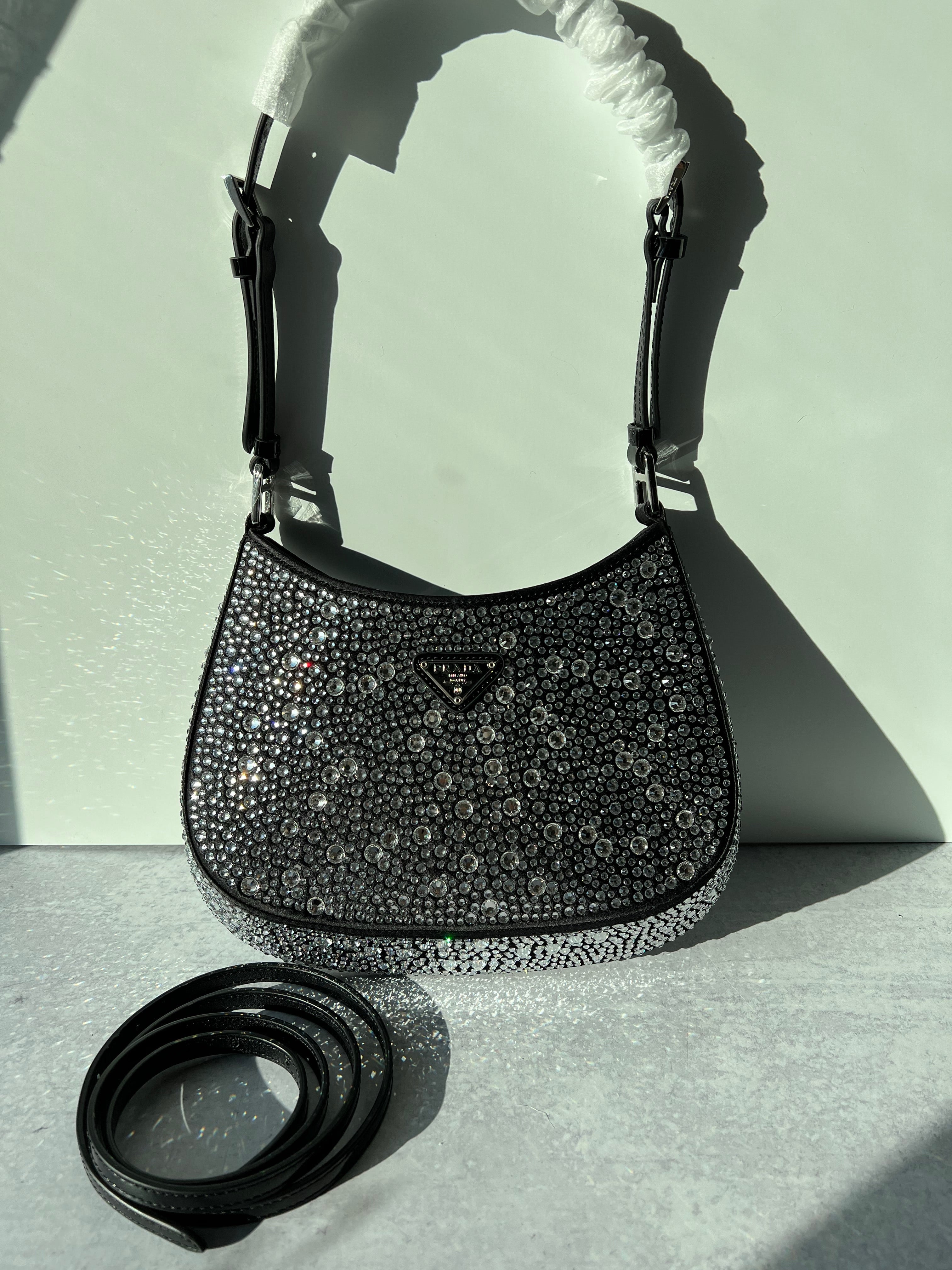 [TOP] PRADA Cleo Holiday Bag Crystal - Black