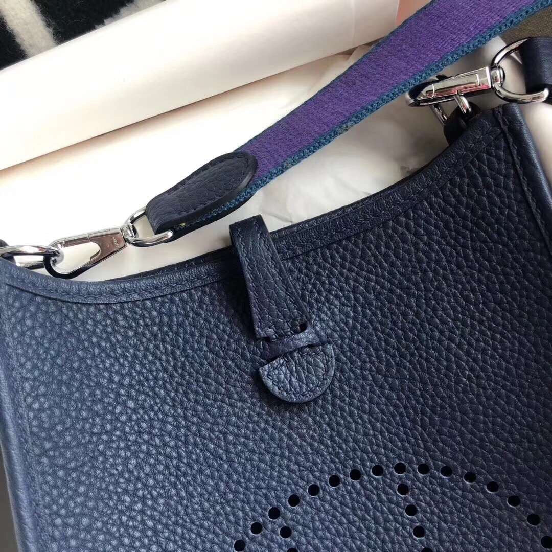 [TOP] HERMES Evelyn Bag 16cm - Navy Blue & PHW