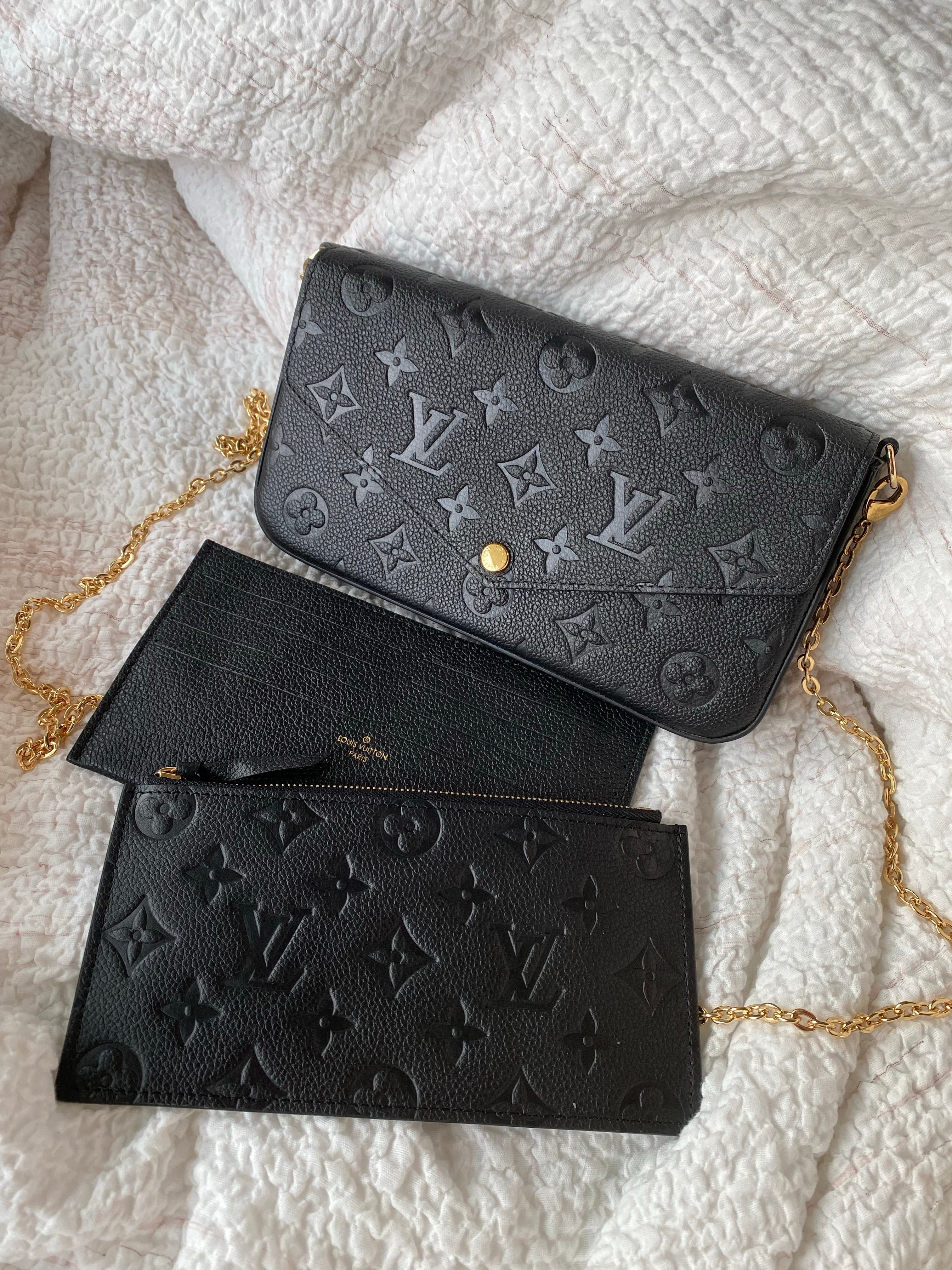 [TOP] Louis Vuitton LV £V Felicie Empreinte Pochette 21X12X3cm - Black