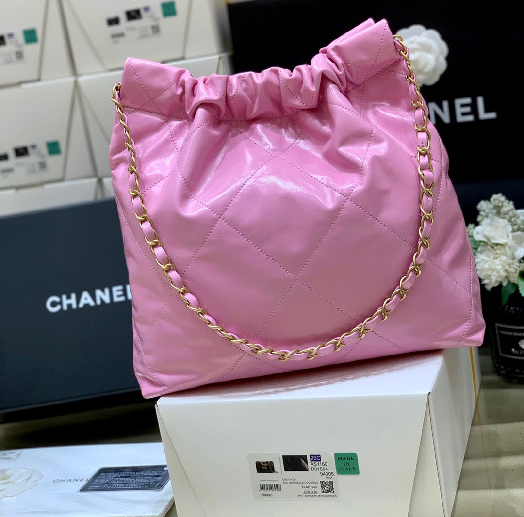 [TOP] CHANEL 22 Bag Small 35cm - Pink & GHW