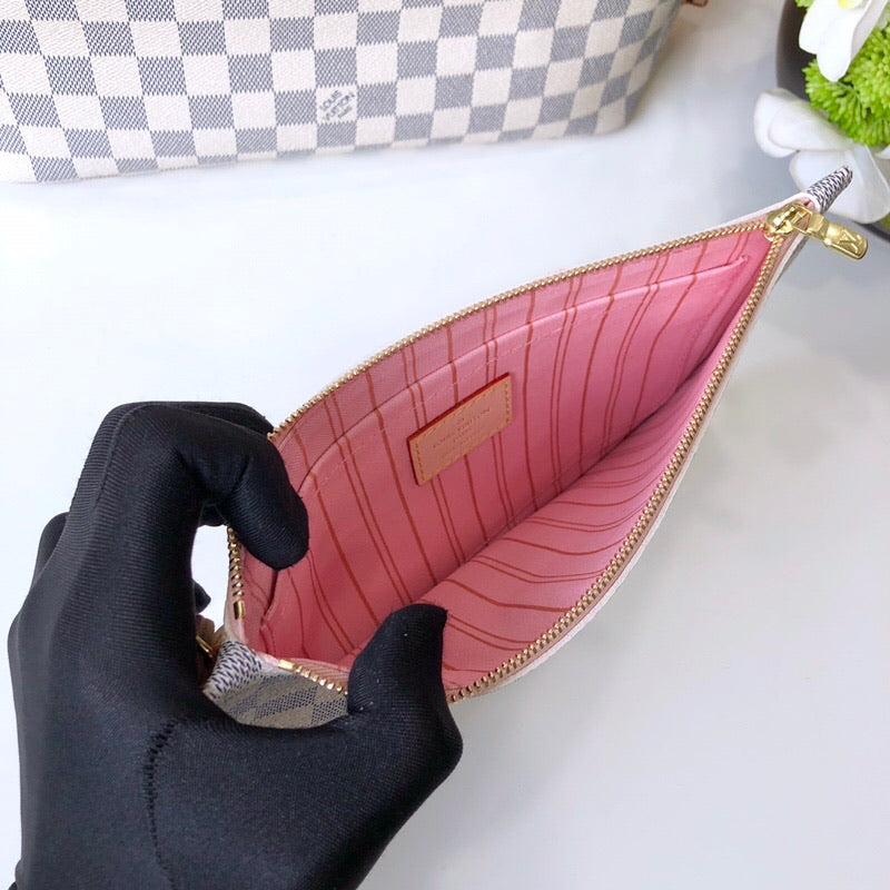 [TOP] Louis Vuitton LV  Damier Azur Canvas Neverfull MM 32x17x28cm - ROSE BALLERINA