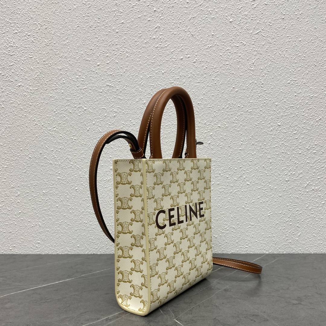 [TOP] CELINE Triomphe Tote Mini 17-20-6 - beige