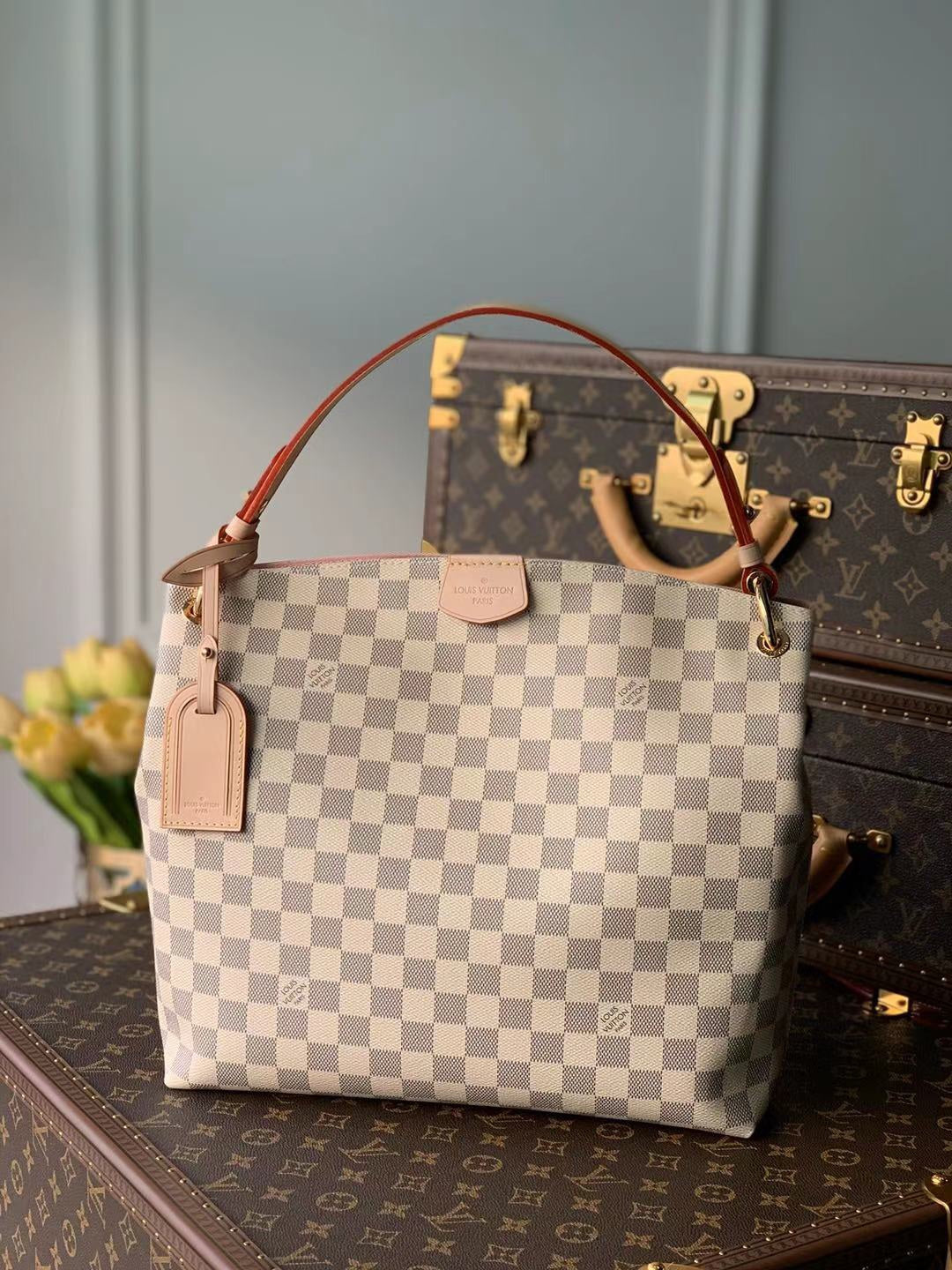 [TOP] Louis Vuitton LV Graceful Bag 2 Sizes - Damier Azur