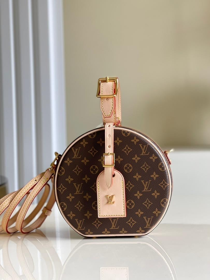 [TOP] Louis Vuitton LV  Monogram Petit Boite Chapeau 17.5 x 16.5 x 7.5cm - Cream Leather