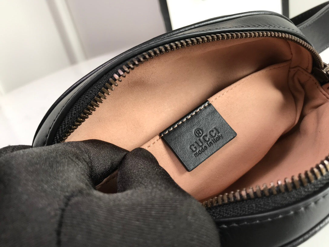 [TOP] GUCCI GG Marmont Belt Bag - Black