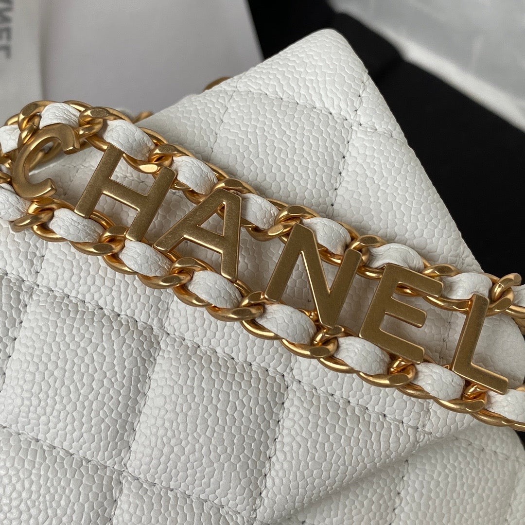 [TOP] CHANEL Pick Me Up Waits Bag - White & GHW