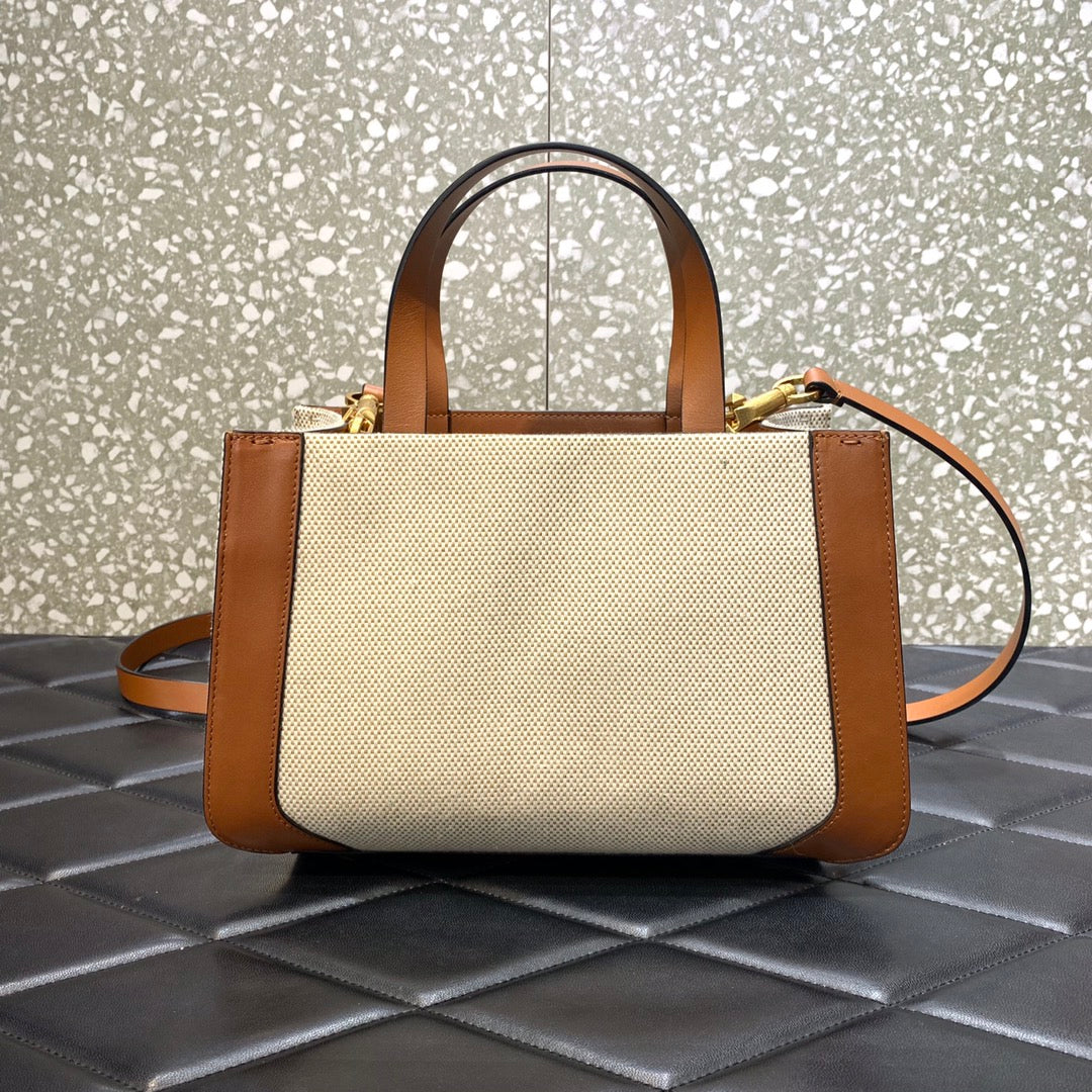 [TOP] VALENTINO VLogo Small Tote Bag - Brown