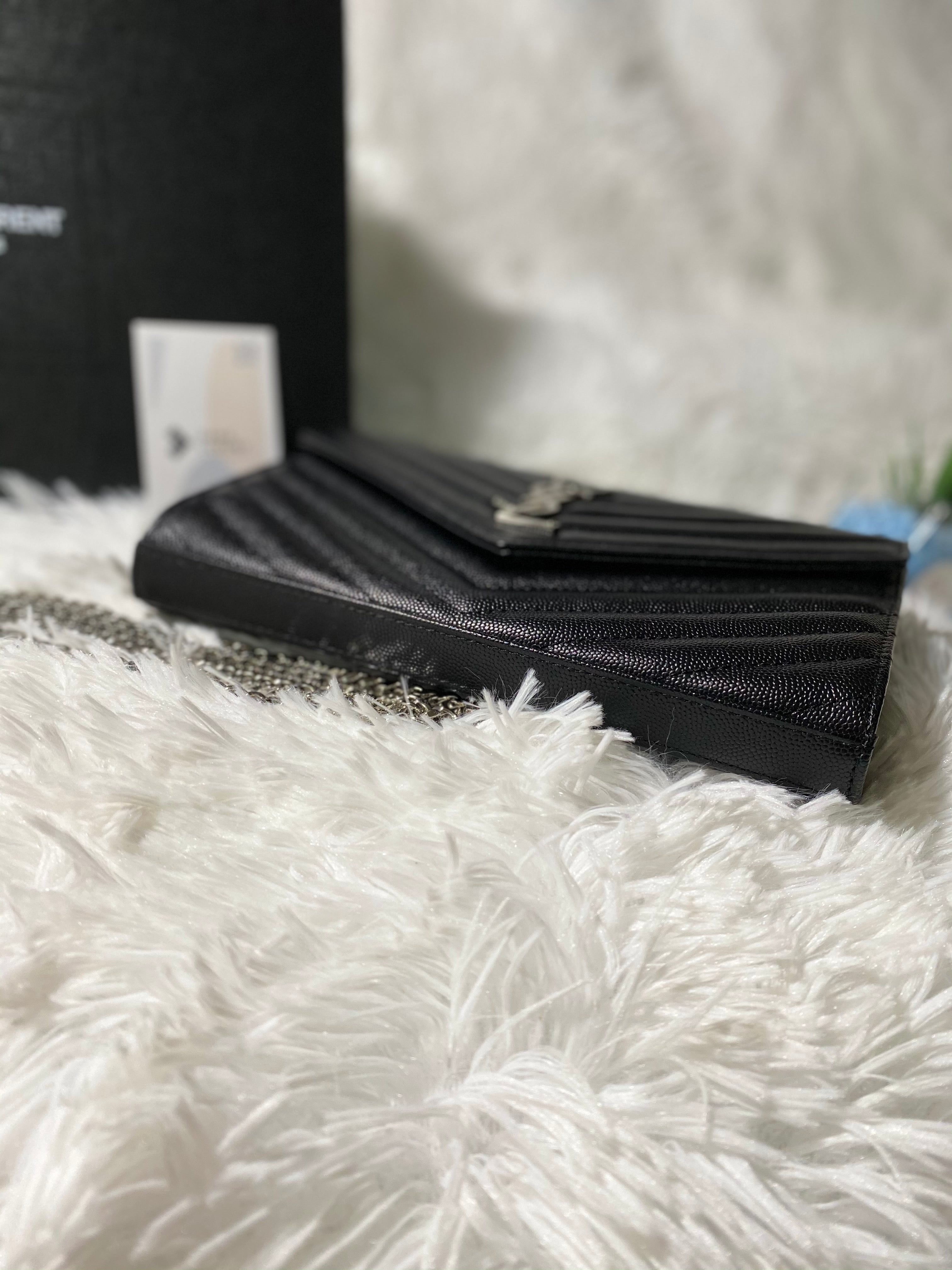 [TOP] Yves Saint Laurent YSL Monogram Matelasse Leather Wallet On Chain - TOP Quality