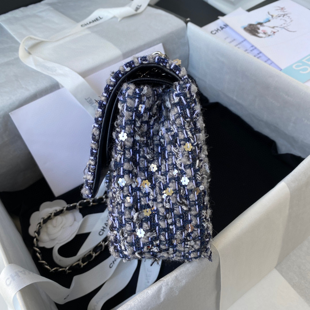[TOP] CHANEL Classic Flap Bag Tweed Medium 25.5cm - Multicolour & GHW
