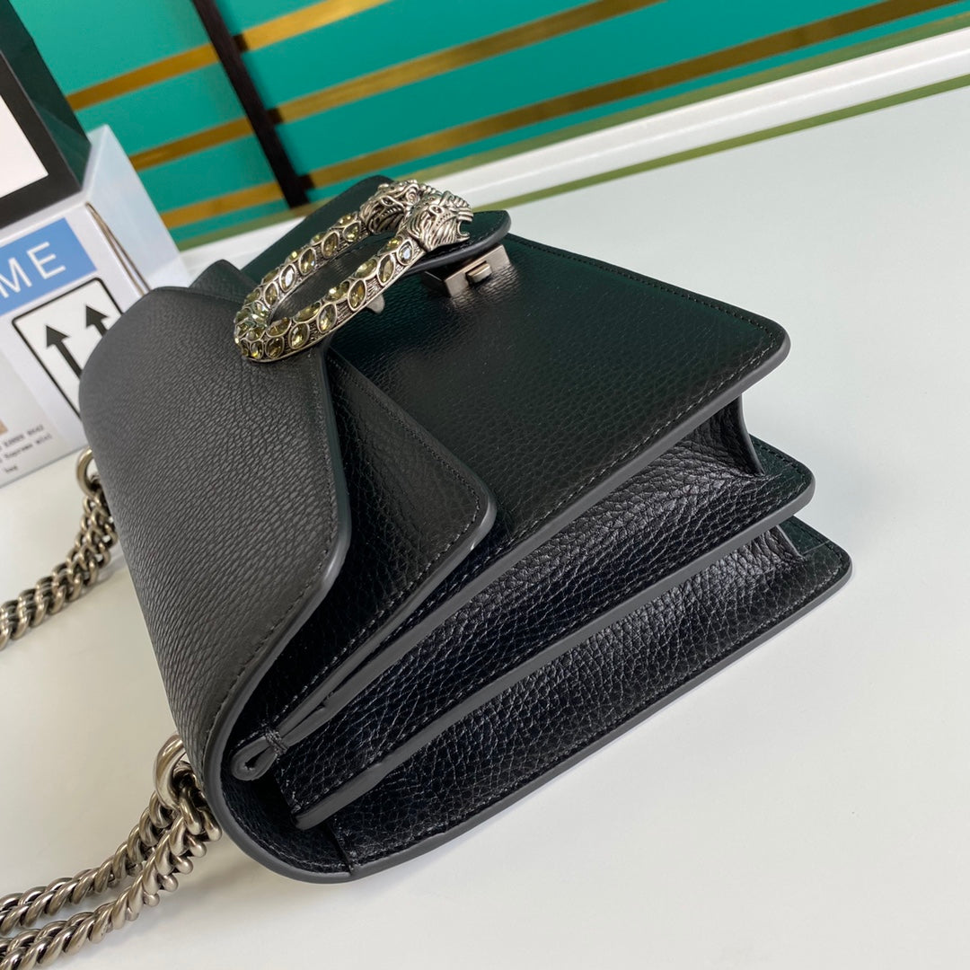 [TOP] GUCCI Dionysus Crystal-embellished Shoulder Bag Small - Black