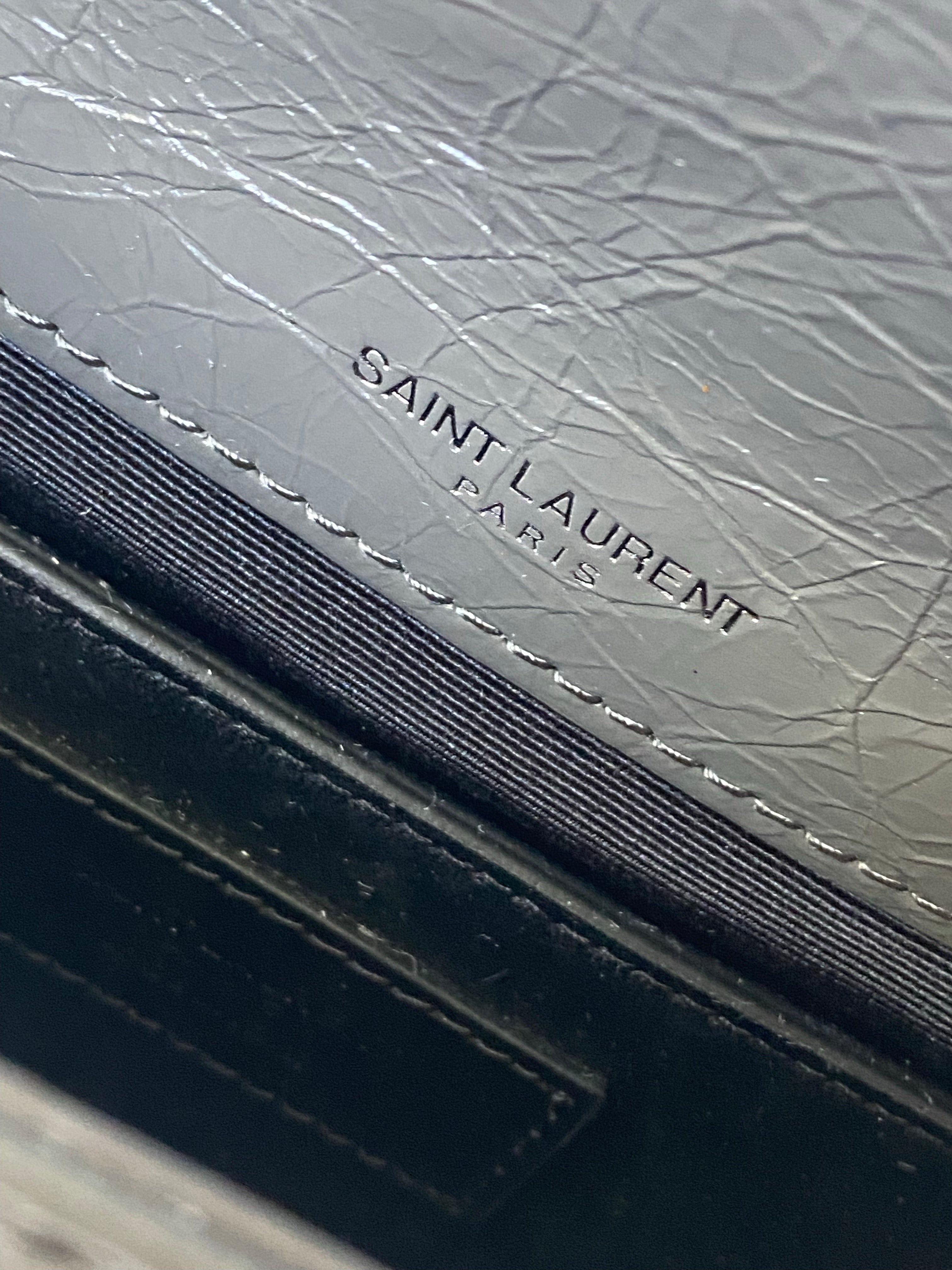 [TOP] Yves Saint Laurent YSL Nikki Small Wrinkle Bag - Dark Grey