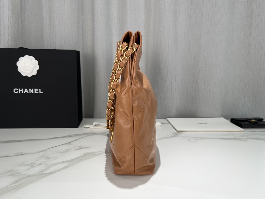 [TOP] CHANEL 22 Bag 35CM - GHW - Brown