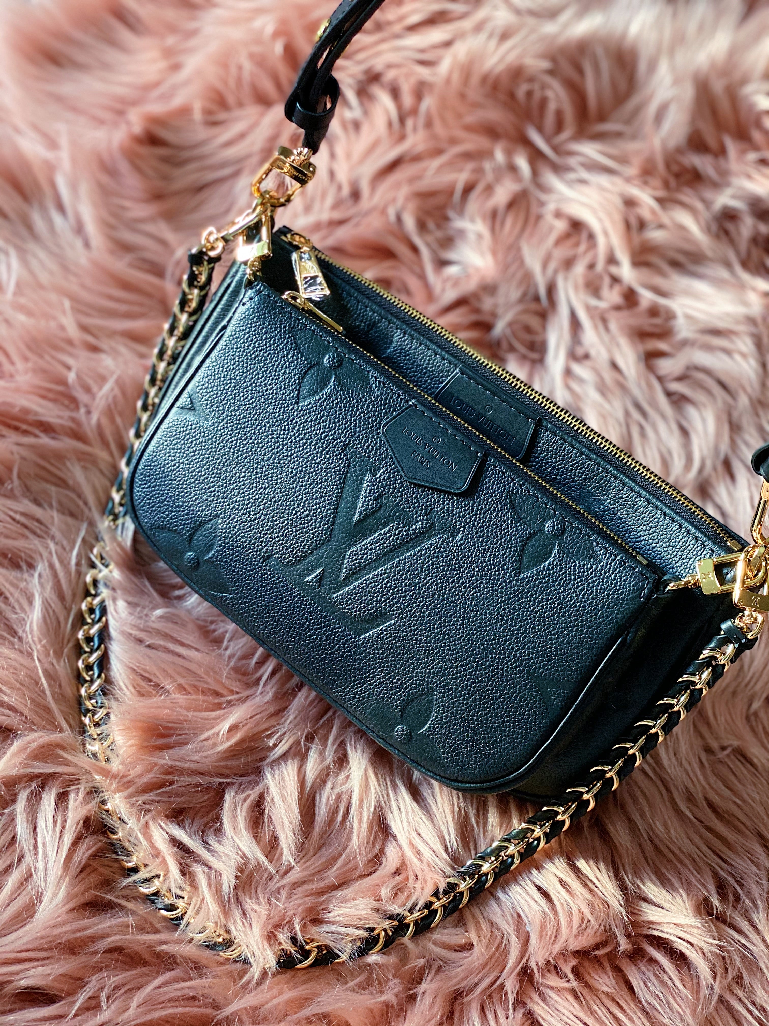 [TOP] Louis Vuitton LV £V Empreinte Multi Pochette 21X12X3cmv - Black