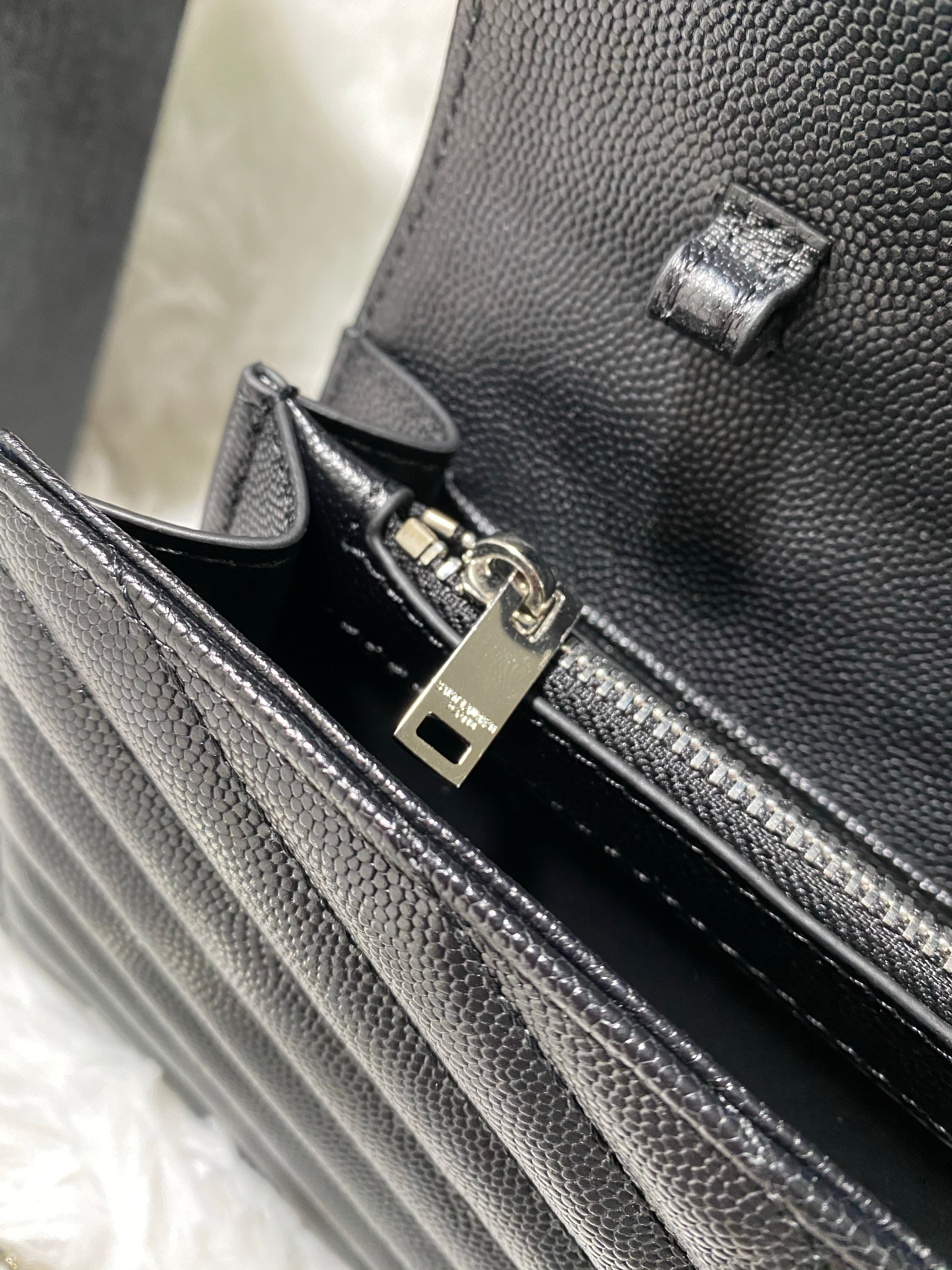 [TOP] Yves Saint Laurent YSL Monogram Matelasse Leather Wallet On Chain - TOP Quality