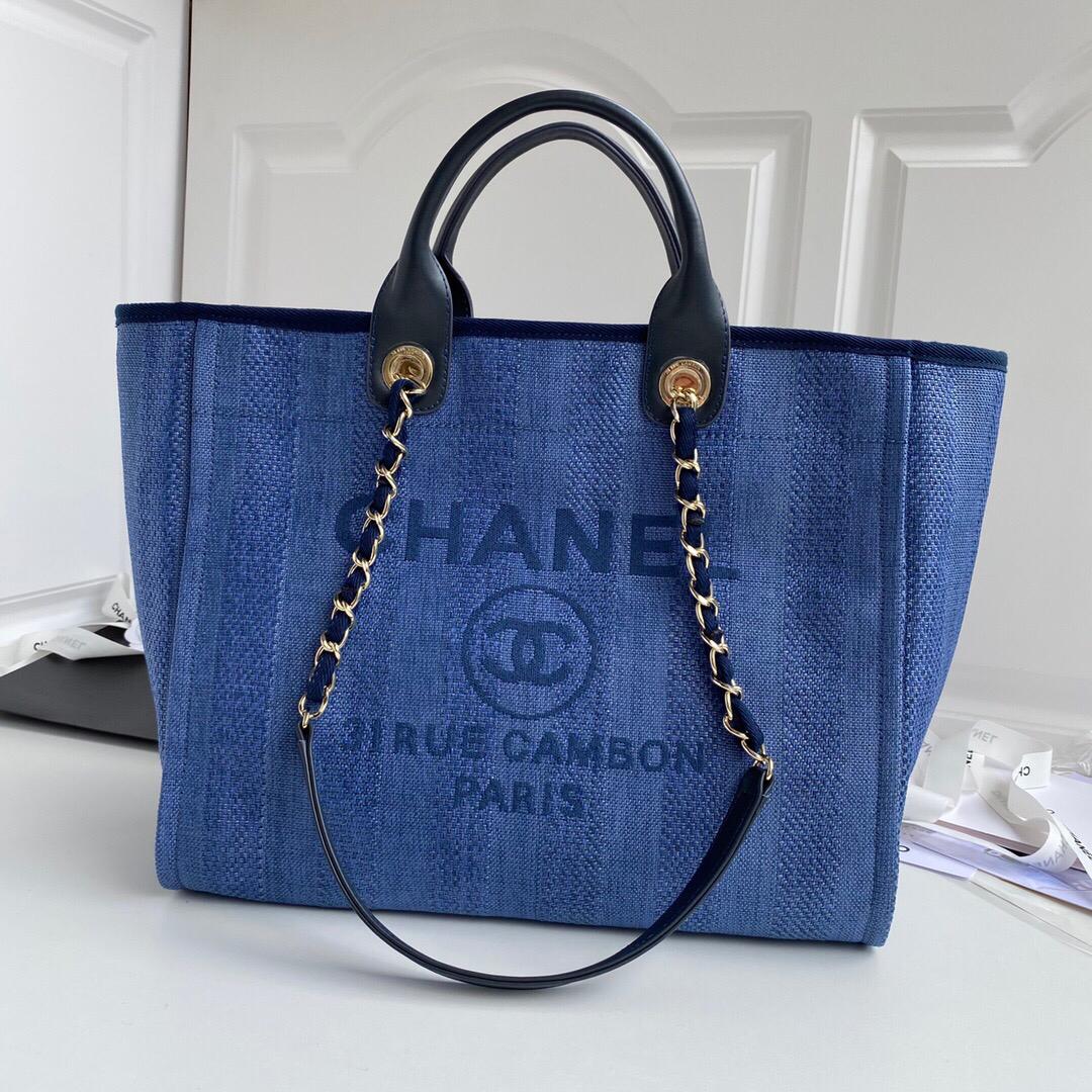 [TOP] CHANEL Deauville Tote - Blue