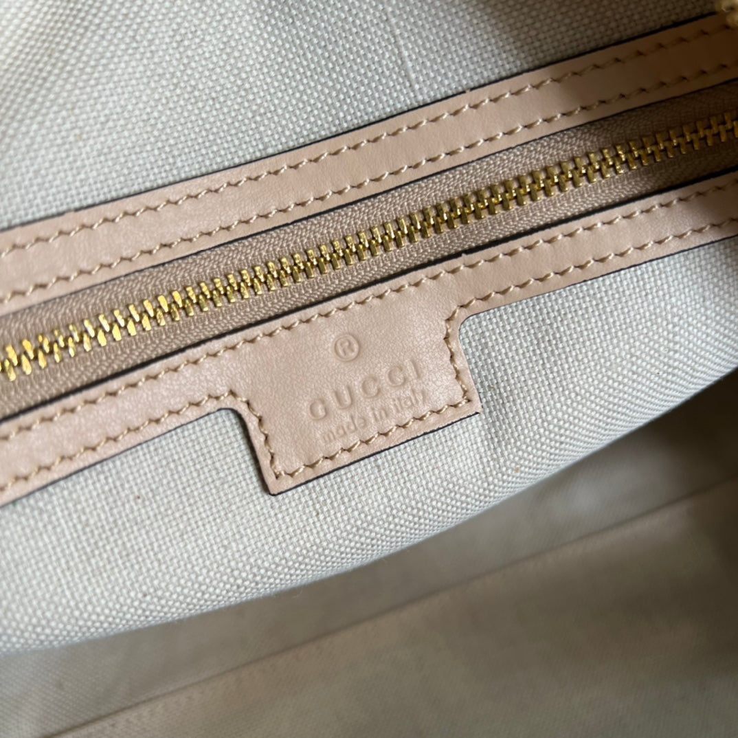 [TOP] GUCCI G*G Matelasse Leather Top Handle Bag - Beige