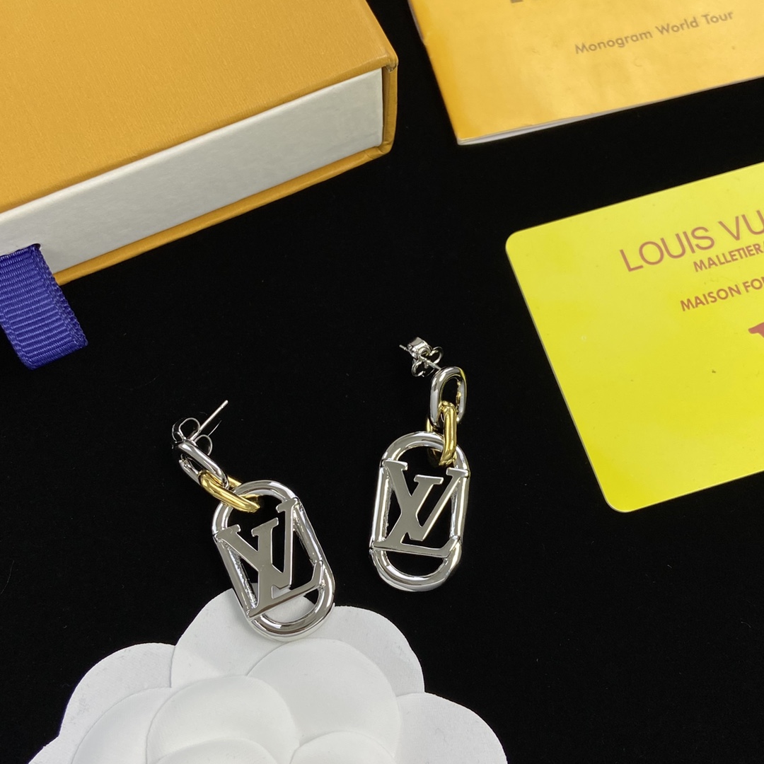 [TOP] Louis Vuitton LV LV Earrings Silver