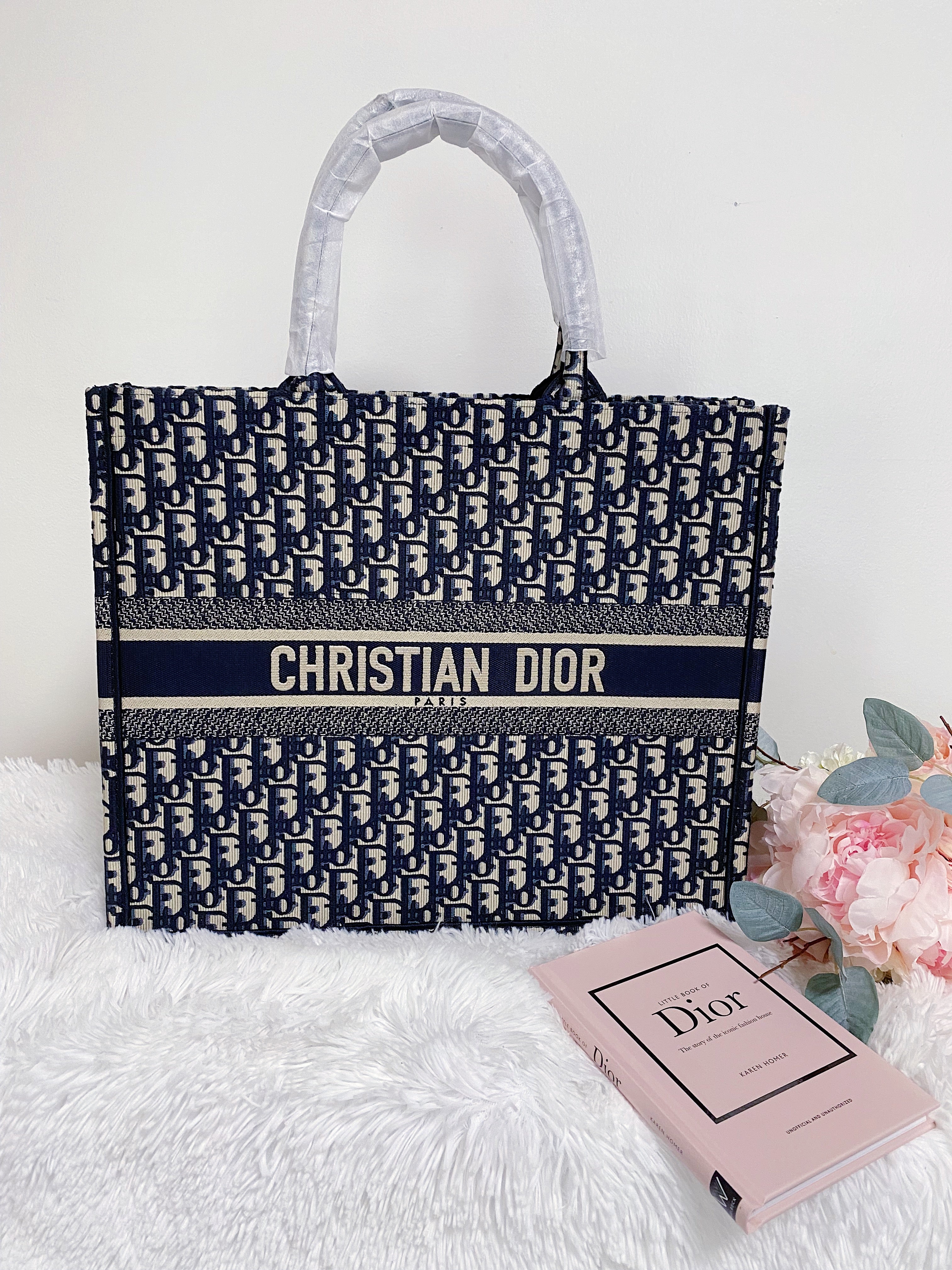 [TOP] Christian Dior Book Tote Bag Large 41.5cm - Blue Oblique