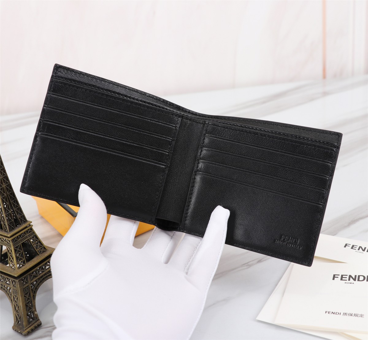 [TOP] FENDI PVC Leather Wallet