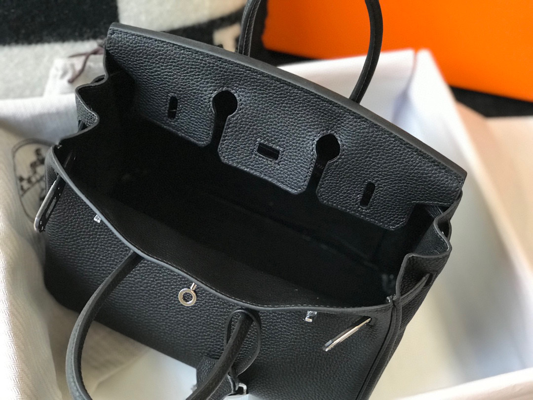 [TOP] HERMES Birkin Togo Leather 25cm - Black & SHW