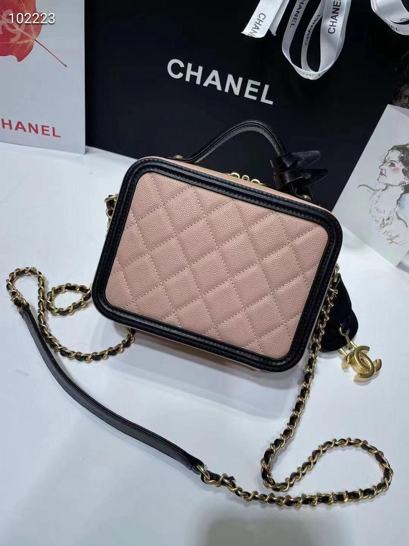 [TOP] CHANEL Vanity Case Bag  Small - Light Pink