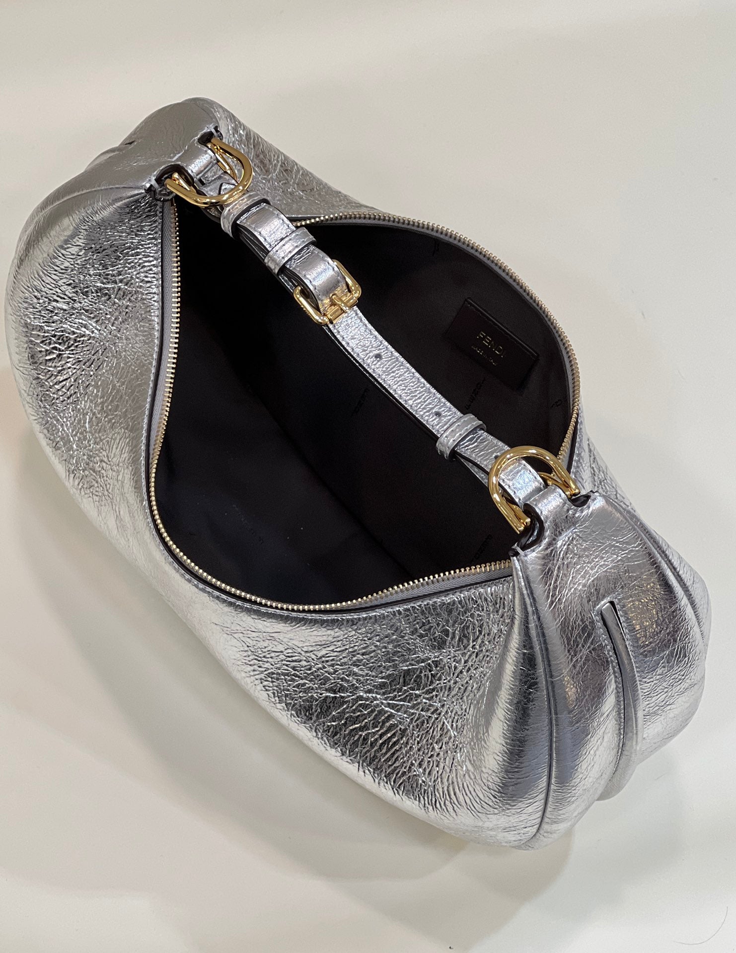 [TOP] FENDI Fendigraphy Bags Small Hand Bag - Silver