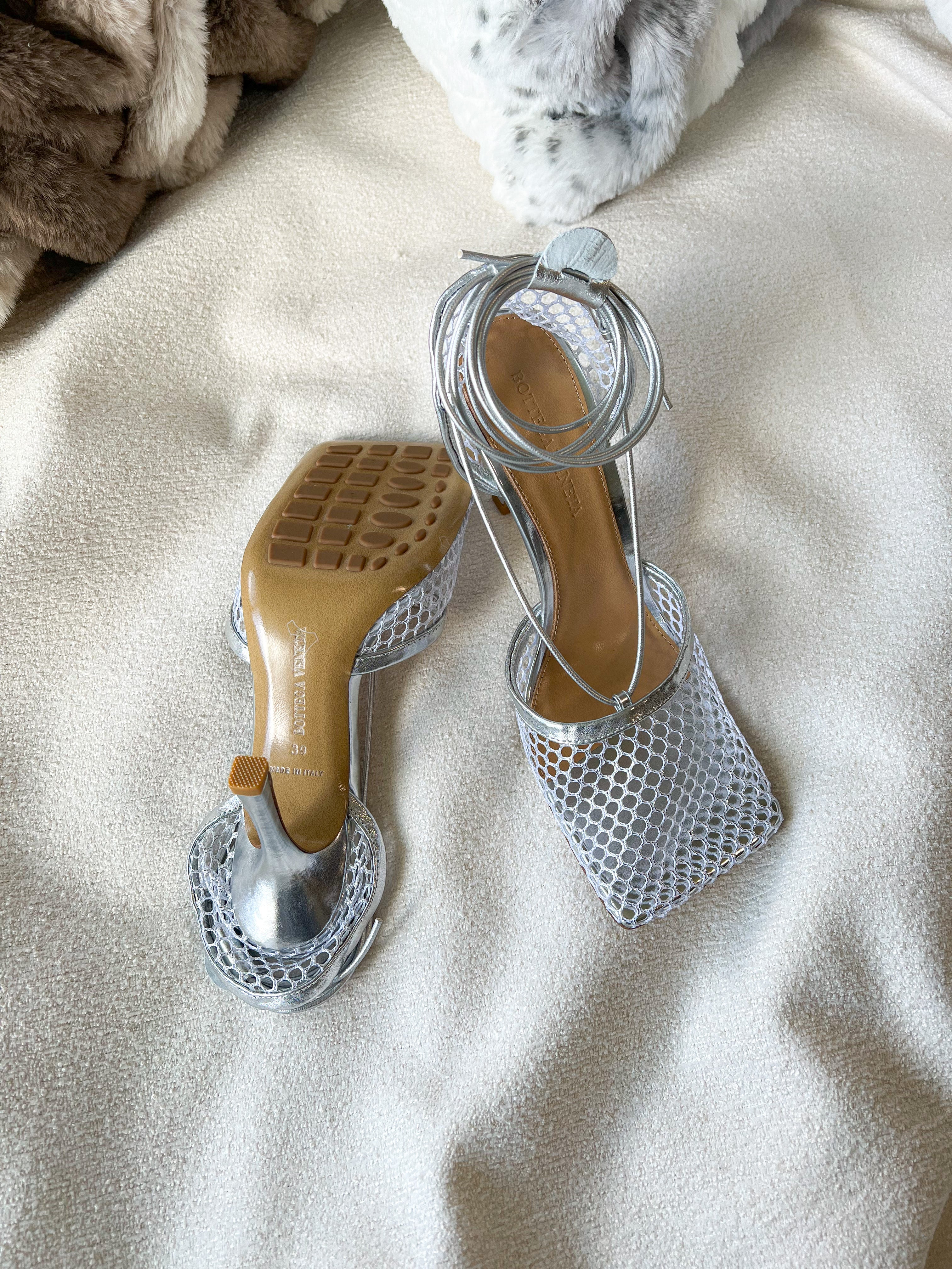 [TOP] Bottega Veneta BV BV Stretch High Heels - Silver