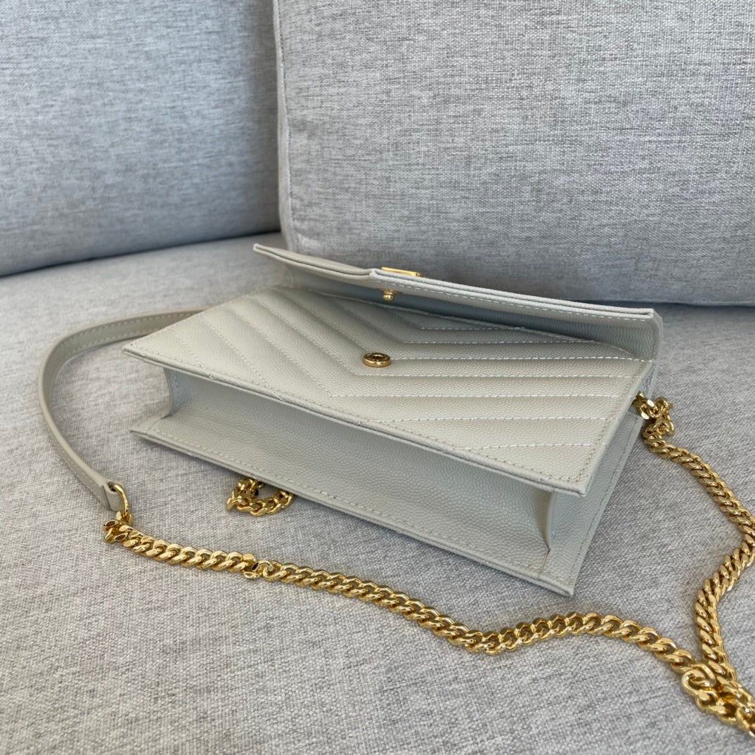 [TOP] Yves Saint Laurent YSL Envelope WOC - White