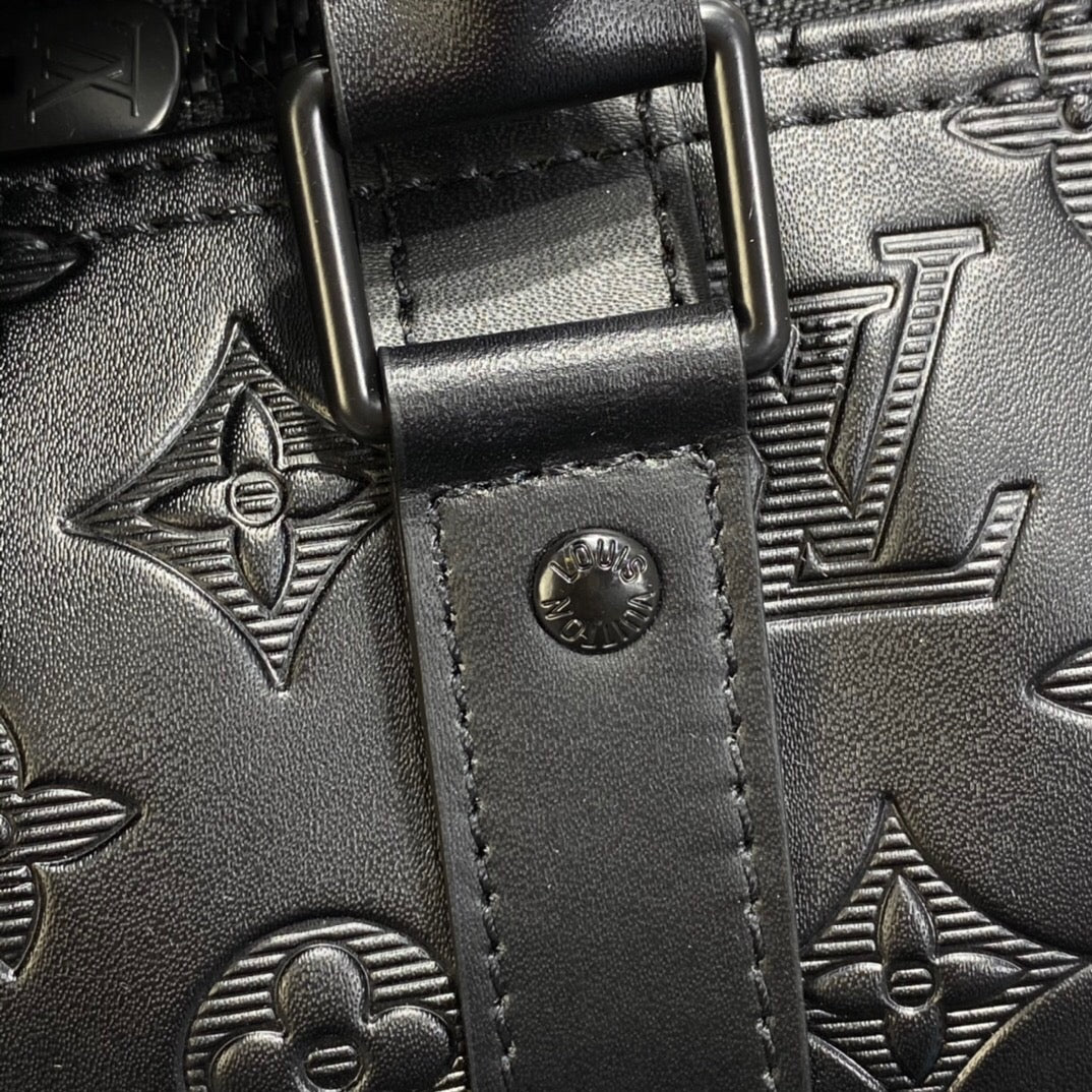 [TOP] Louis Vuitton LV Loui$ Vu!tt0n Keepall Travel Bag 50cm - Shadow Empreinte Black