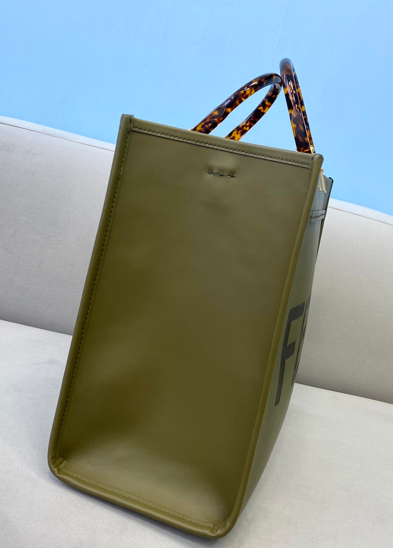 [TOP] FENDI FENDI Sunshine Tote Medium Shopping Bag 35cm - Green
