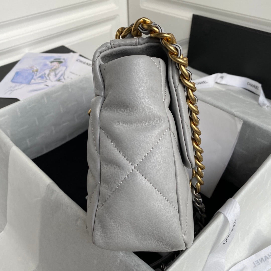 [TOP] CHANEL 19 bag 30CM - Grey