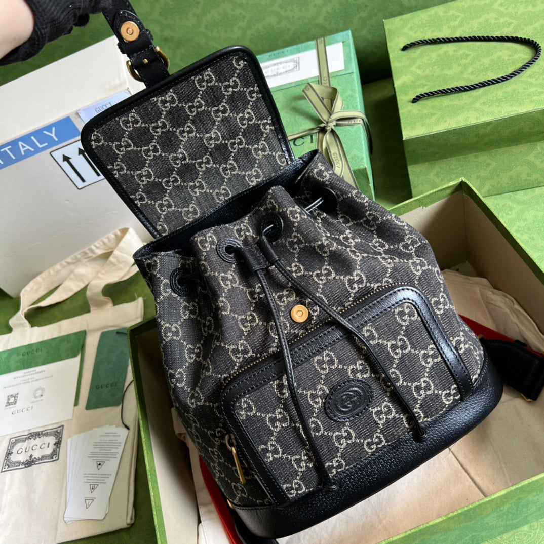 [TOP] GUCCI G*G Interlocking G Backpack - Black