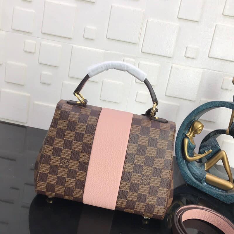 [TOP] Louis Vuitton LV L*V Magnolia Damier Ebene Canvas Bond Street 17× 24×9 cm - Pink