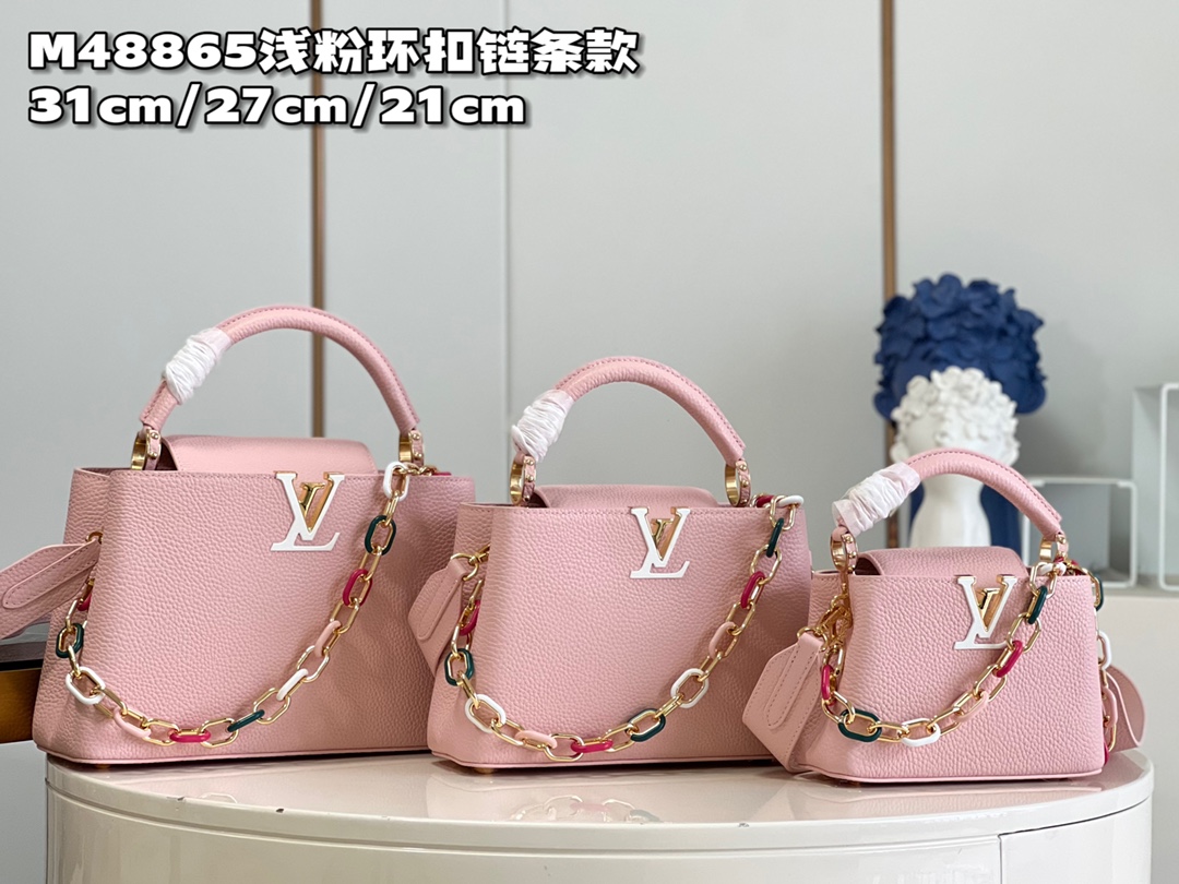 [TOP] Louis Vuitton LV Capucines Bag 3 Sizes- Pink