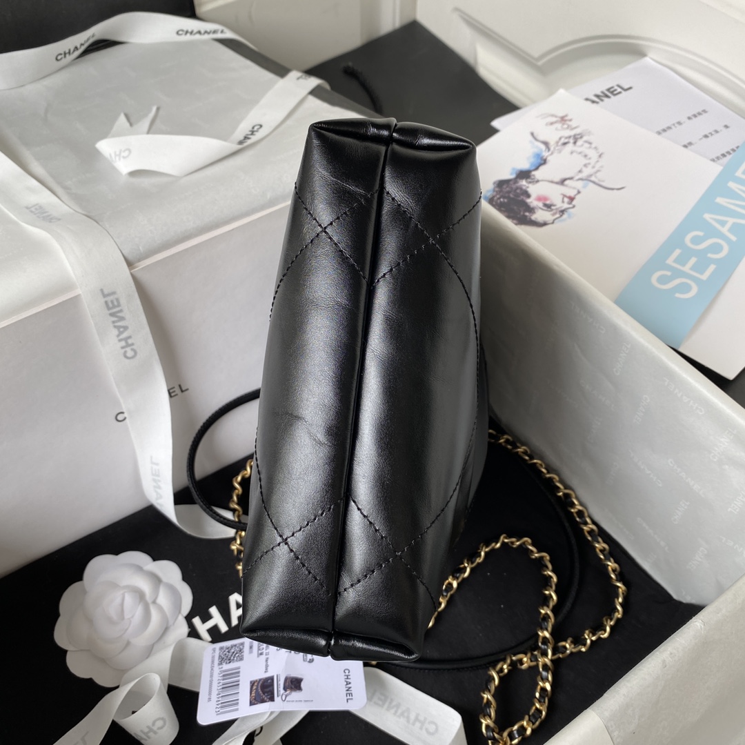 [TOP] CHANEL Mini 22 Bag 19cm - GHW - Black