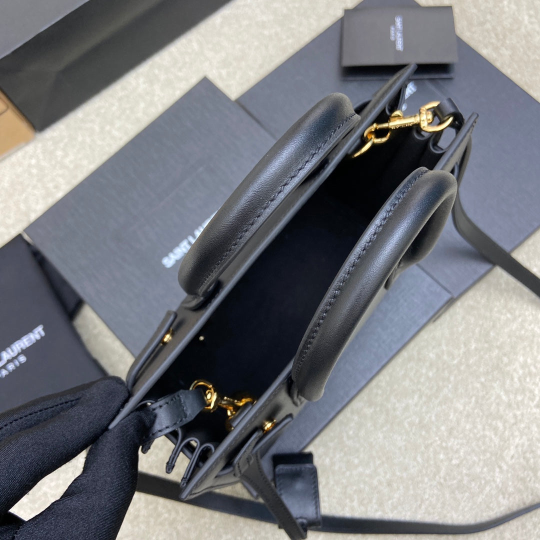 [TOP] Yves Saint Laurent YSL Nano Sac De Jour Leather Bag - Black w GHW