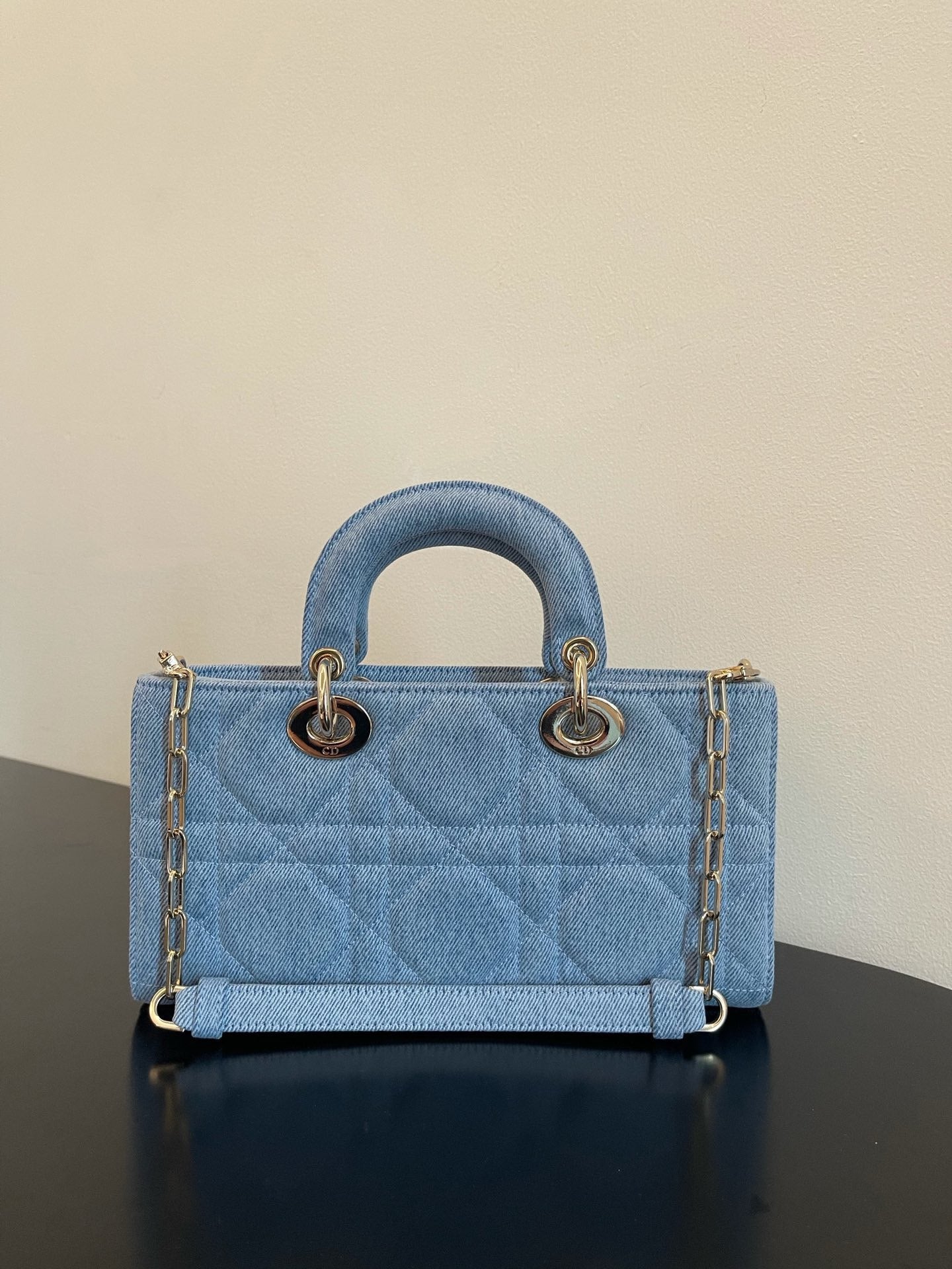 [TOP] Christian Dior Lady D-Joy Bag Cannage Denim - Blue