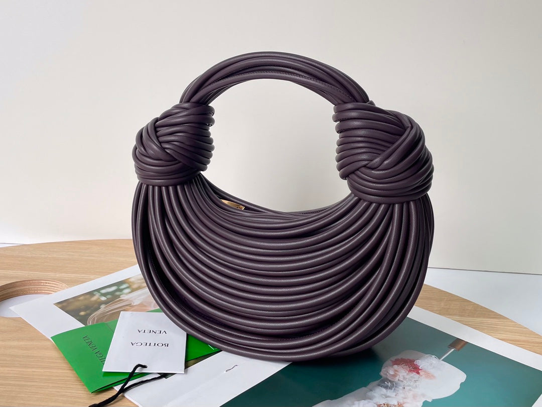 [TOP] Bottega Veneta BV  Double Knot Noodle Bag - Dark Purple
