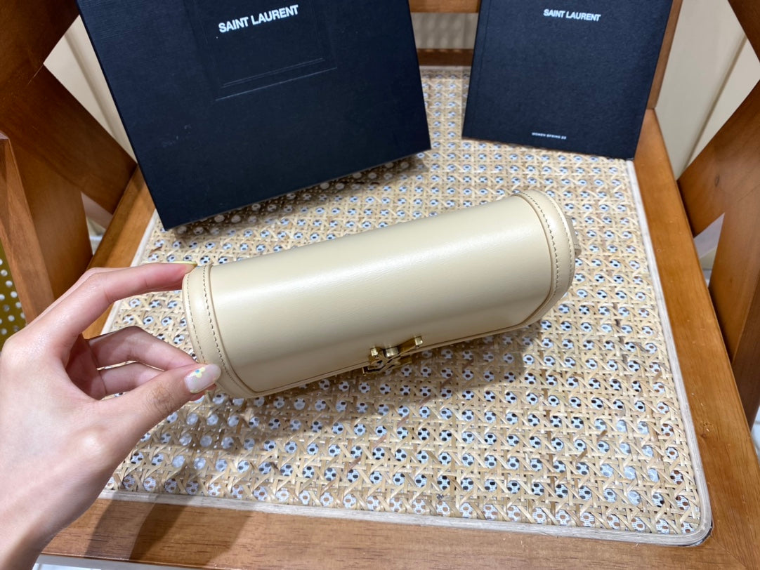 [TOP] Yves Saint Laurent YSL Solferino Small Shoulder Bag - Beige