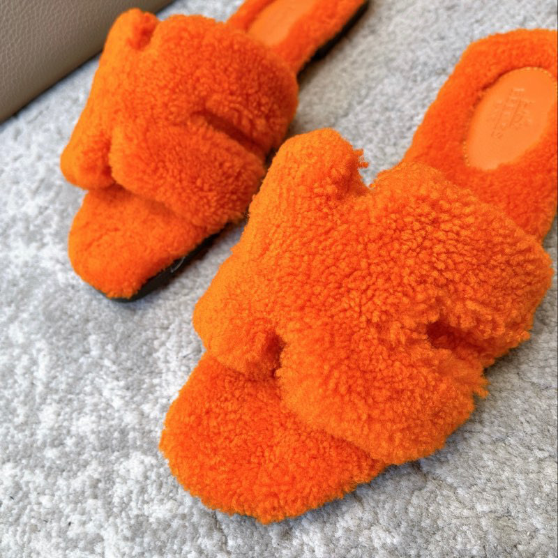 [TOP] HERMES Oran Shearling Sandals - Collection