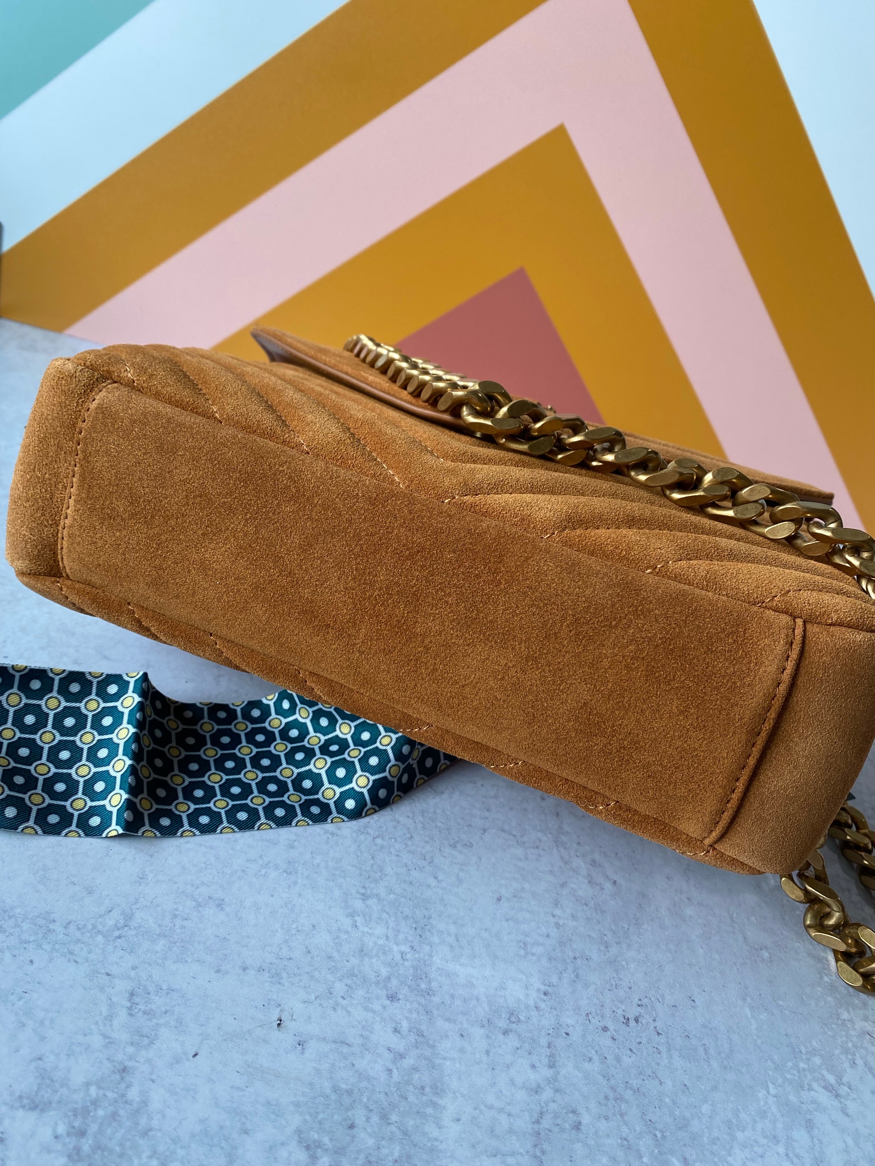 [TOP] Yves Saint Laurent YSL College Suede Small Bag - Brown