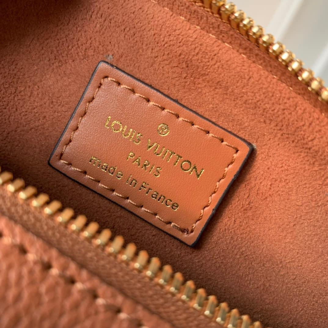 [TOP] Louis Vuitton LV Speedy 25 Empreinte Bag 25x19x15cm- Cognac