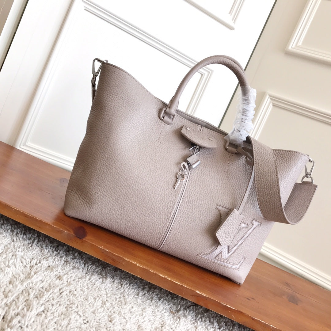 [TOP] Louis Vuitton LV  Silver Taurillon Pernelle Tote 35×25×15cm-Grey