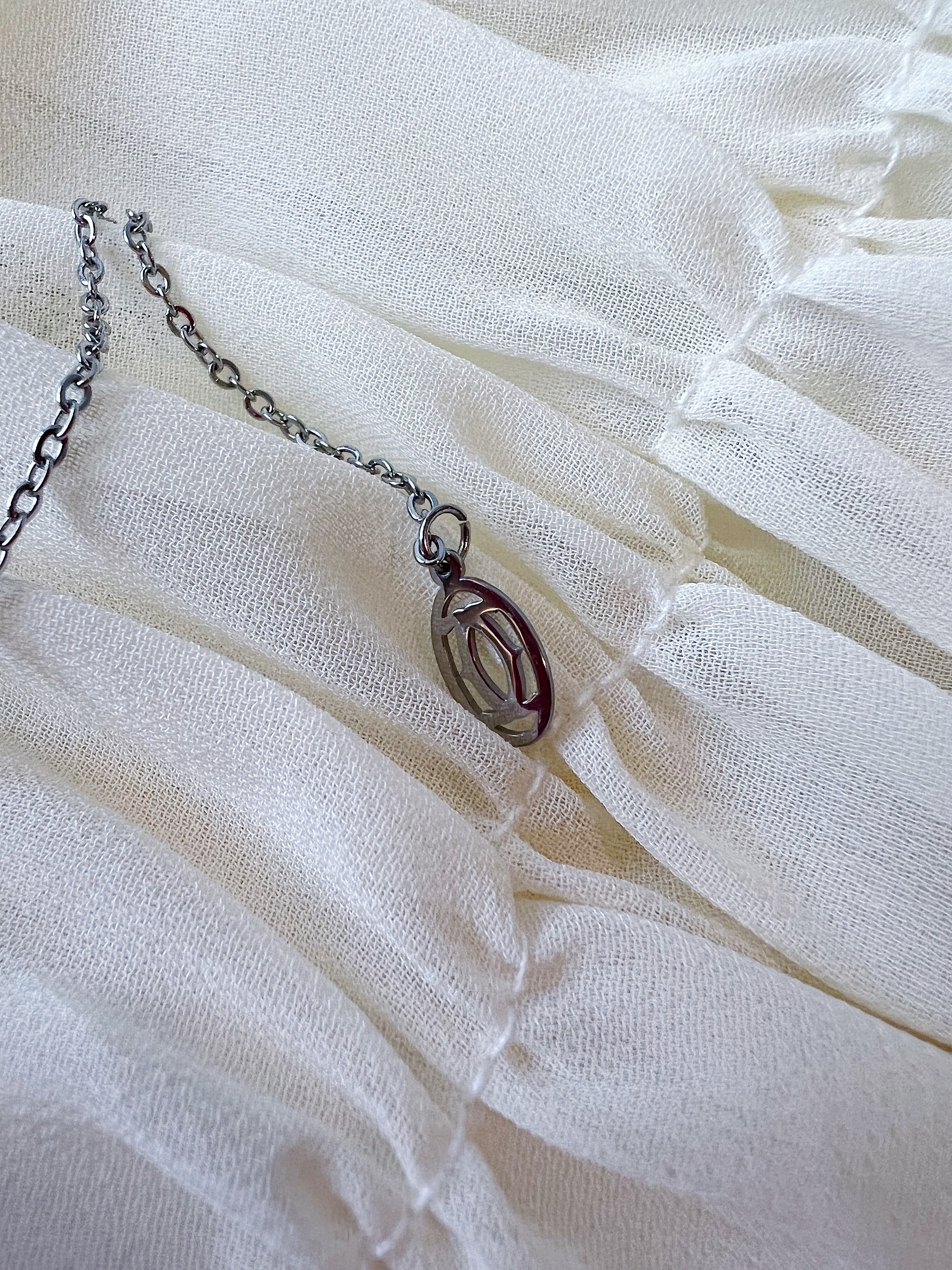 [TOP] Cartier Round Necklace w Stones