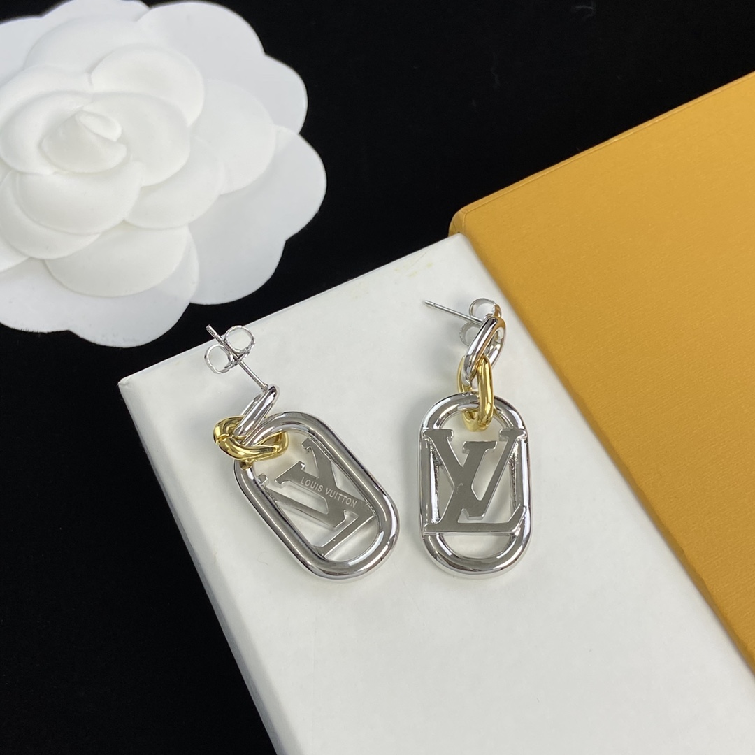 [TOP] Louis Vuitton LV LV Earrings Silver